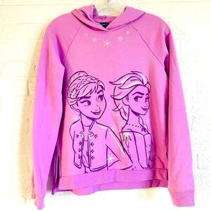 Girls Disney Frozen Purple Sweatshirt  Hooded Size 14/16 XL